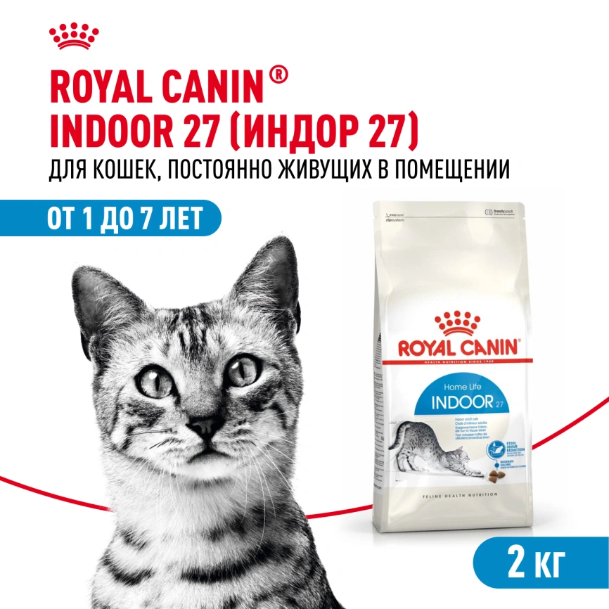 Сухой корм Royal Canin Indoor для кошек, 2 кг фото 1