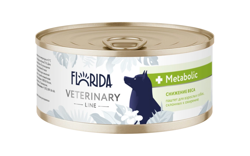 Влажный корм Florida Veterinary диетический Metabolic для взрослых собак для снижения веса, склонных к ожирению, 100 г фото 1