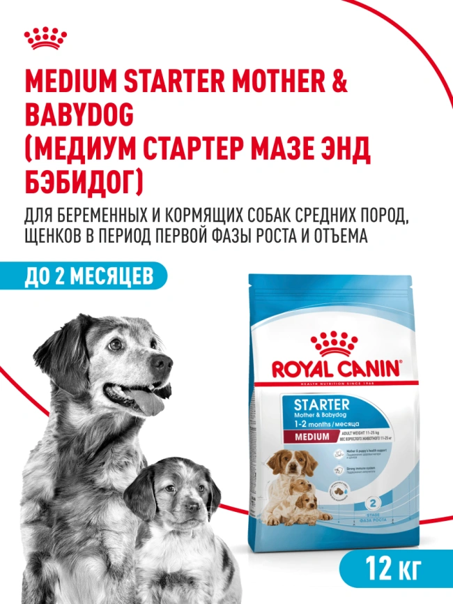 Сухой корм Royal Canin Medium Starter Mother & Babydog для собак, 12 кг фото 10