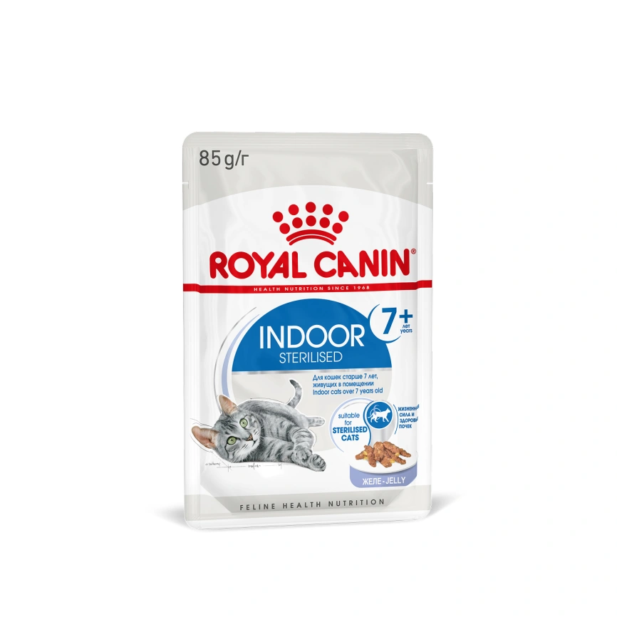 Влажный корм Royal Canin Indoor 7+ в желе для кошек старше 7 лет, живущих в помещении, пауч, 85 г фото 12