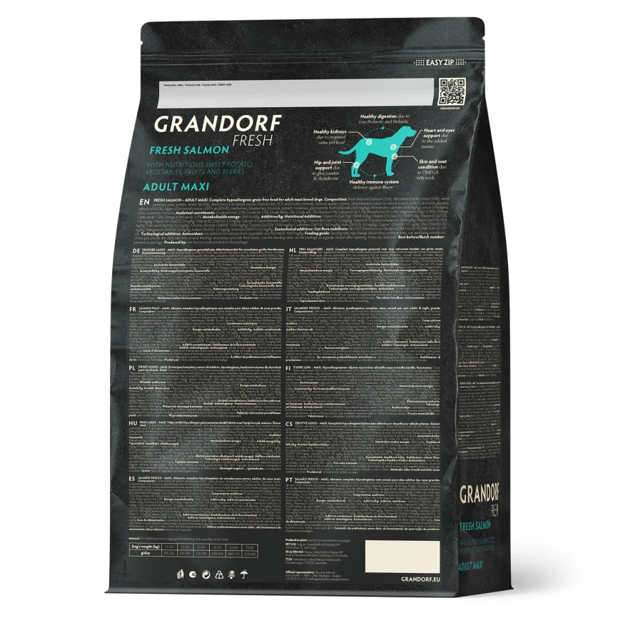 Сухой корм Grandorf Fresh Dog для взрослых собак крупных пород лосось с бататом 3 кг фото 2