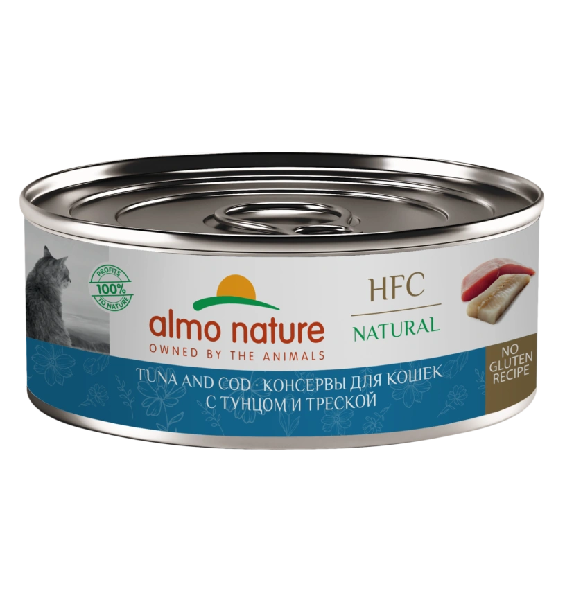Влажный корм Almo Nature для кошек с тунцом и треской, 100 г фото 1