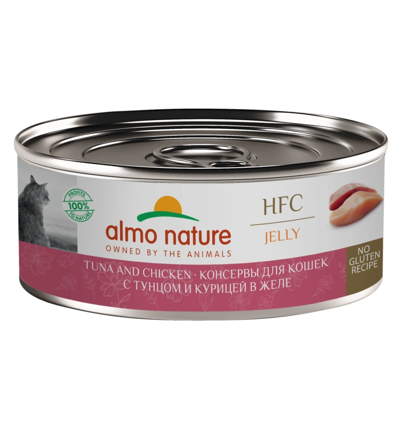 Влажный корм Almo Nature для кошек с тунцом и курицей в желе, 100 г фото 1
