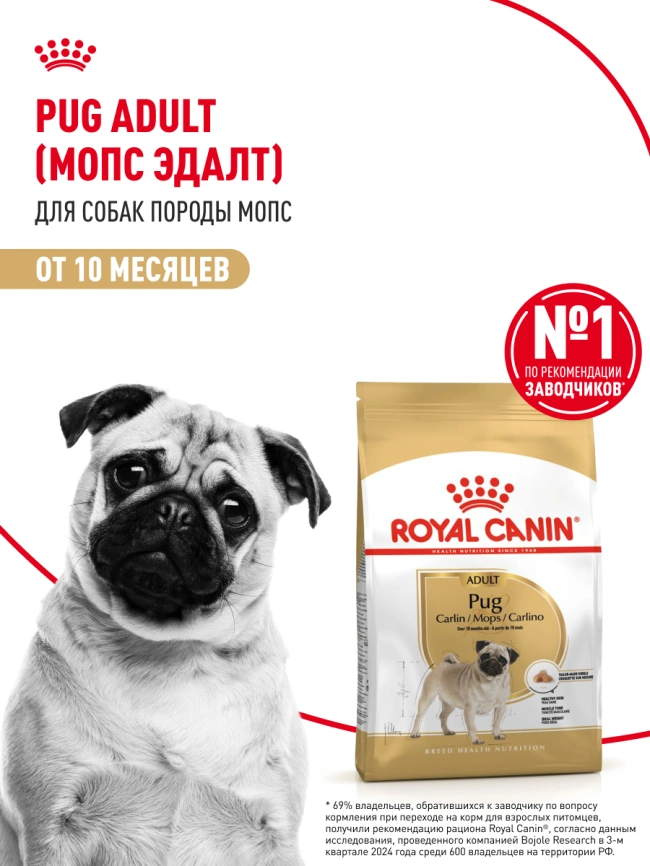 Сухой корм Royal Canin Pug Adult для взрослых собак, 7.5 кг фото 14