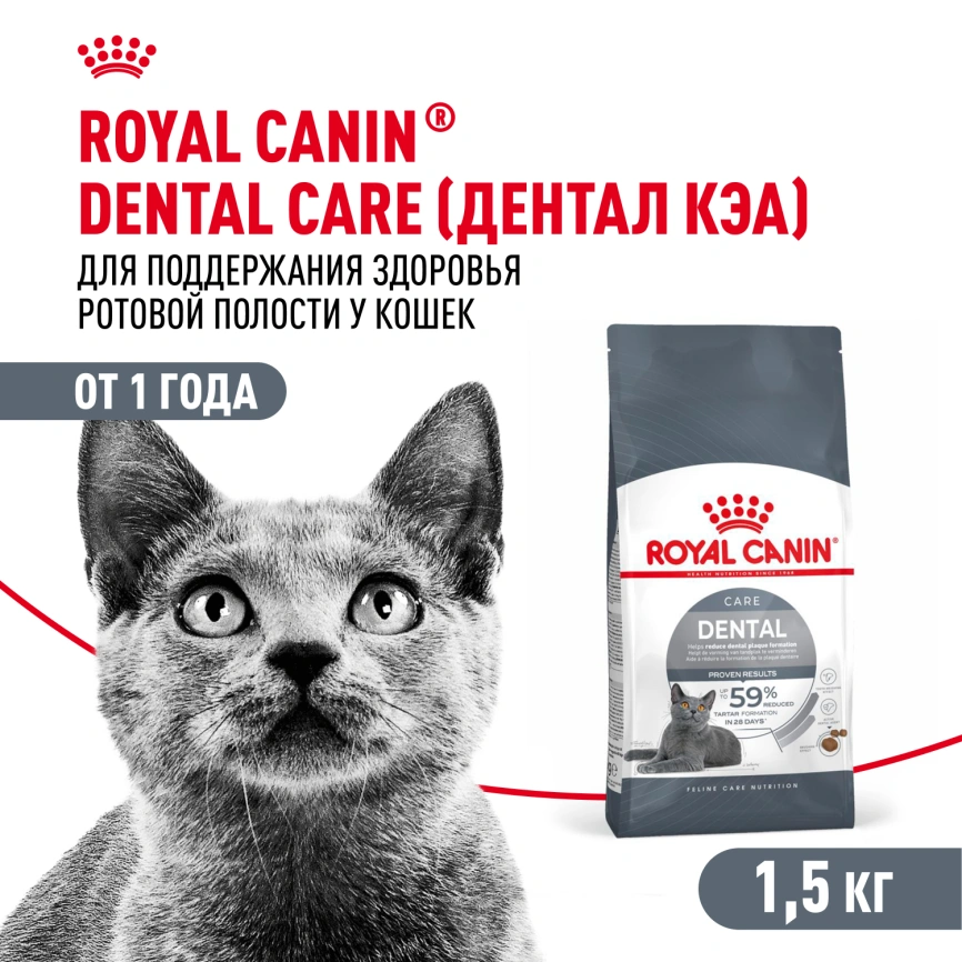 Сухой корм Royal Canin Dental Care для кошек, 1.5 кг фото 1