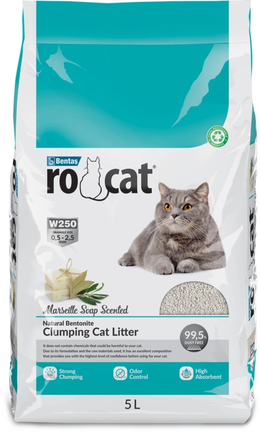 Наполнитель Ro Cat комкующийся с ароматом без пыли марсельского мыла, 4.25 кг фото 1