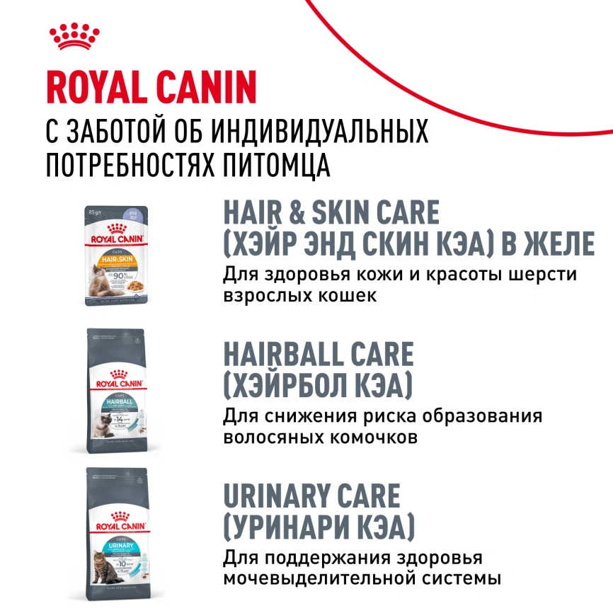 Влажный корм Royal Canin Hair & Skin Care в соусе для взрослых кошек старше 1 года, пауч, 85 г фото 11