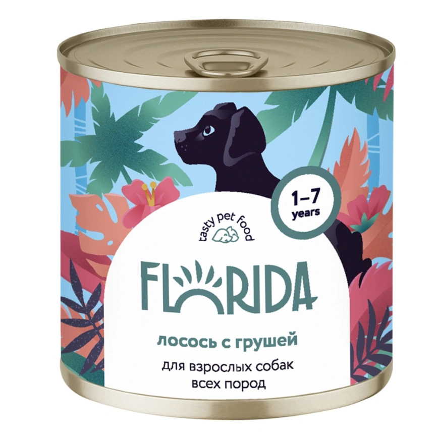 Влажный корм Florida для собак с лососем с грушей, 400 г фото 1
