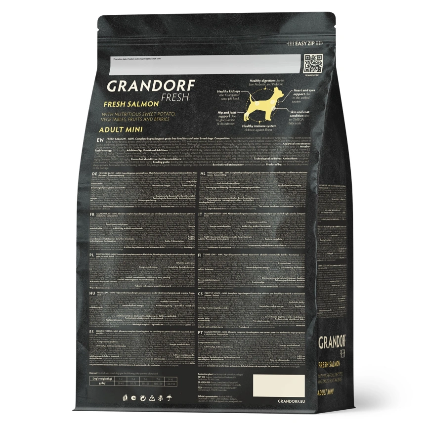 Сухой корм Grandorf Fresh Dog для взрослых собак мелких пород для здоровья кожи и шерсти лосось с бататом 3 кг фото 2