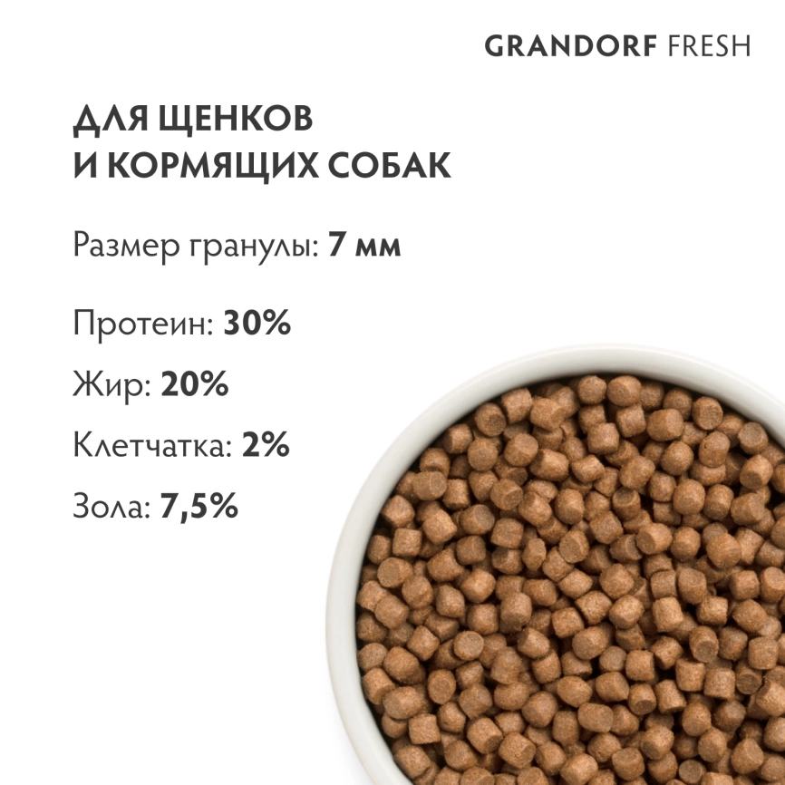 Сухой корм Grandorf Fresh Dog для щенков всех пород беременных и кормящих собак беззерновой ягненок с бататом 10 кг фото 9