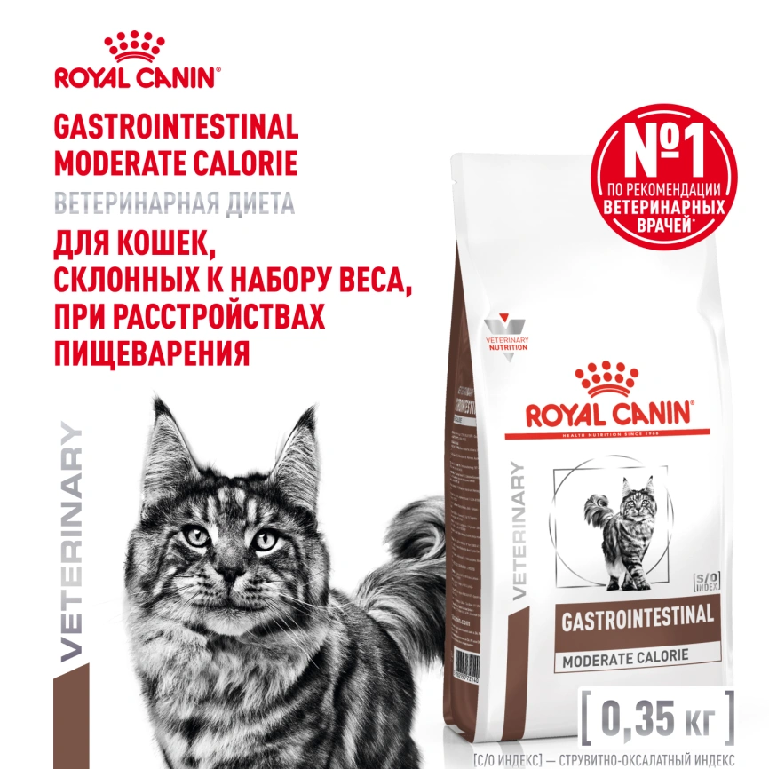 Сухой корм Royal Canin Gastrointestinal Moderate Calorie для кошек, 350 г фото 1