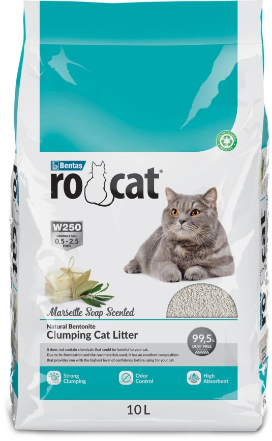 Наполнитель Ro Cat комкующийся с ароматом без пыли марсельского мыла, 8.5 кг фото 1