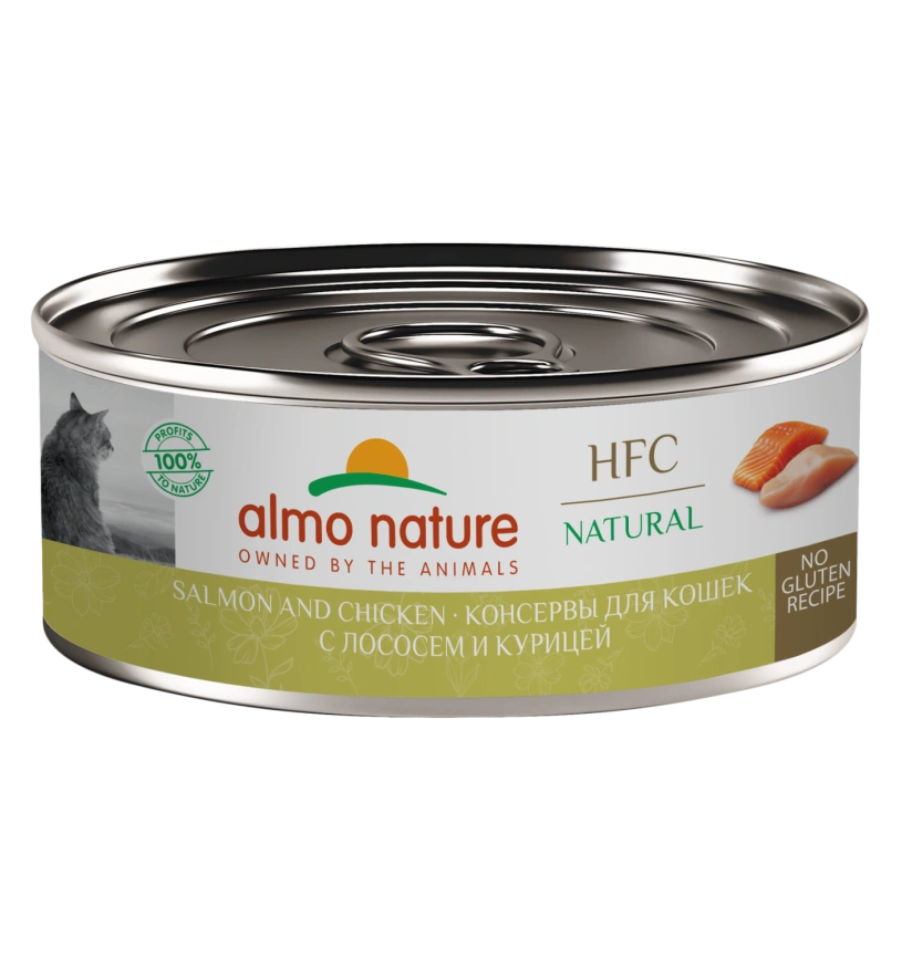 Влажный корм Almo Nature для кошек с лососем и курицей, 100 г фото 1