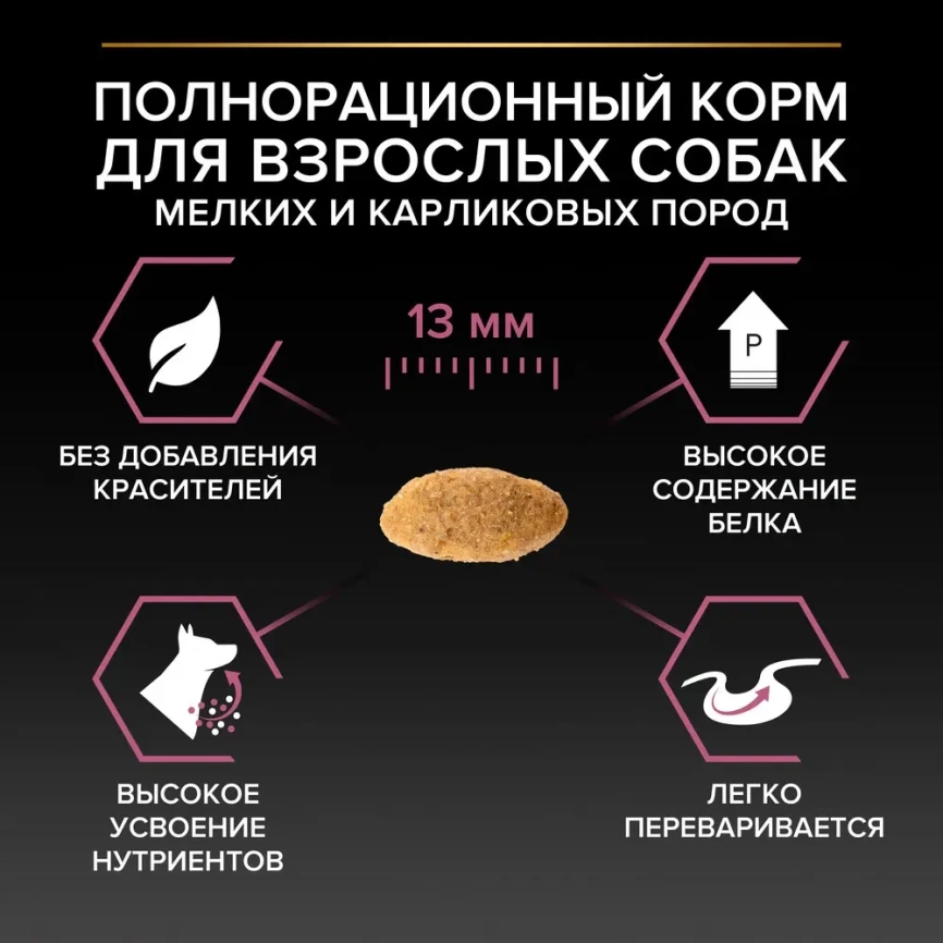 Сухой корм Purina Pro Plan Adult Small & Mini Sensitive Skin для собак мелких пород, лосось и рис, 7 кг фото 3