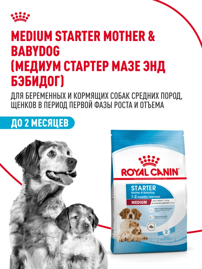 Сухой корм Royal Canin Medium Starter Mother & Babydog для собак, 12 кг фото 9