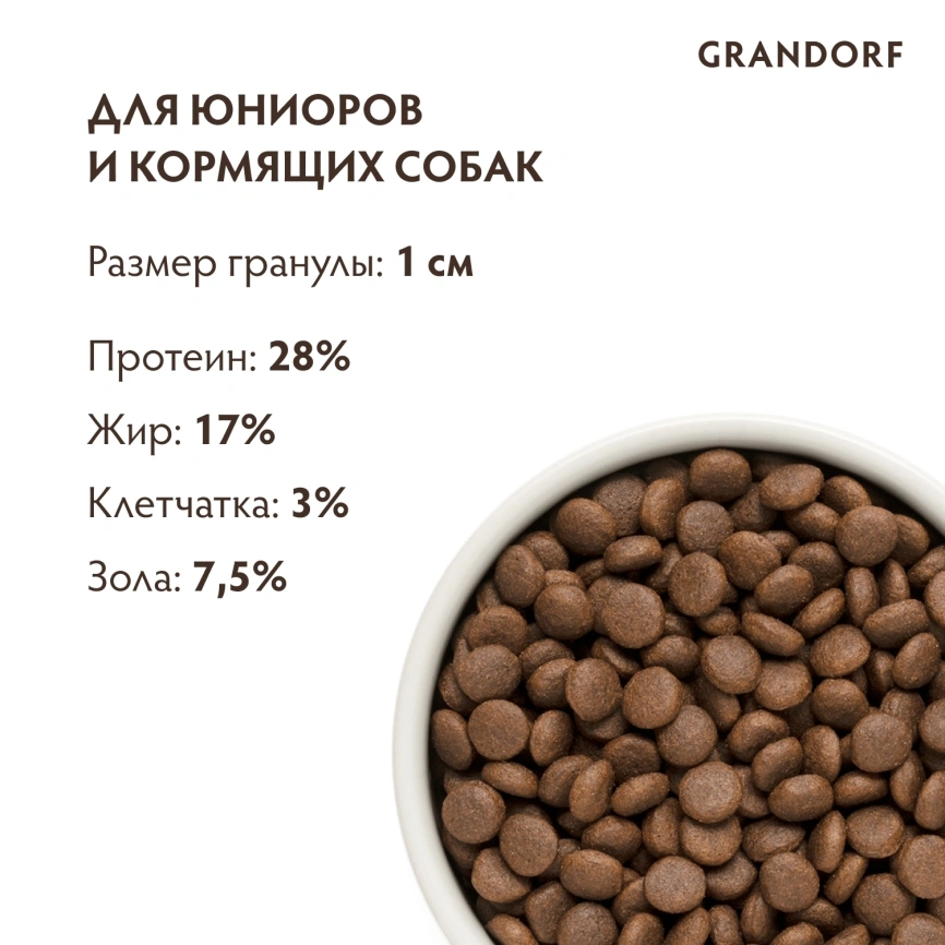 Сухой корм Grandorf Lamb & Turkey Junior для юниоров всех пород, 10 кг фото 11