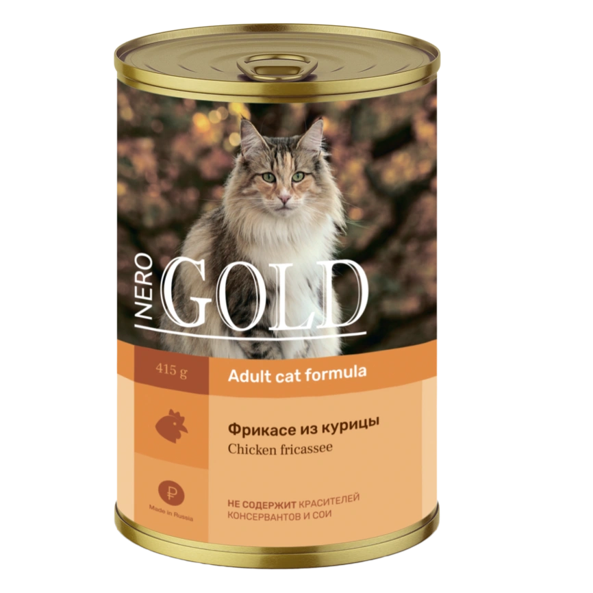 Влажный корм Nero Gold  для кошек "Фрикасе из курицы", 415 г фото 1