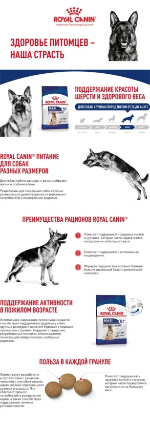 Сухой корм Royal Canin Maxi Adult 5+ для собак, 4 кг фото 10