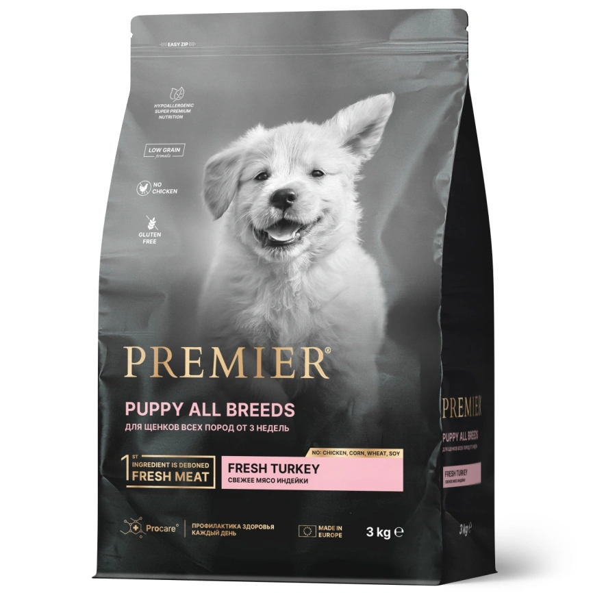 Сухой корм Premier Dog Turkey Puppy для щенков всех пород, 3 кг фото 1