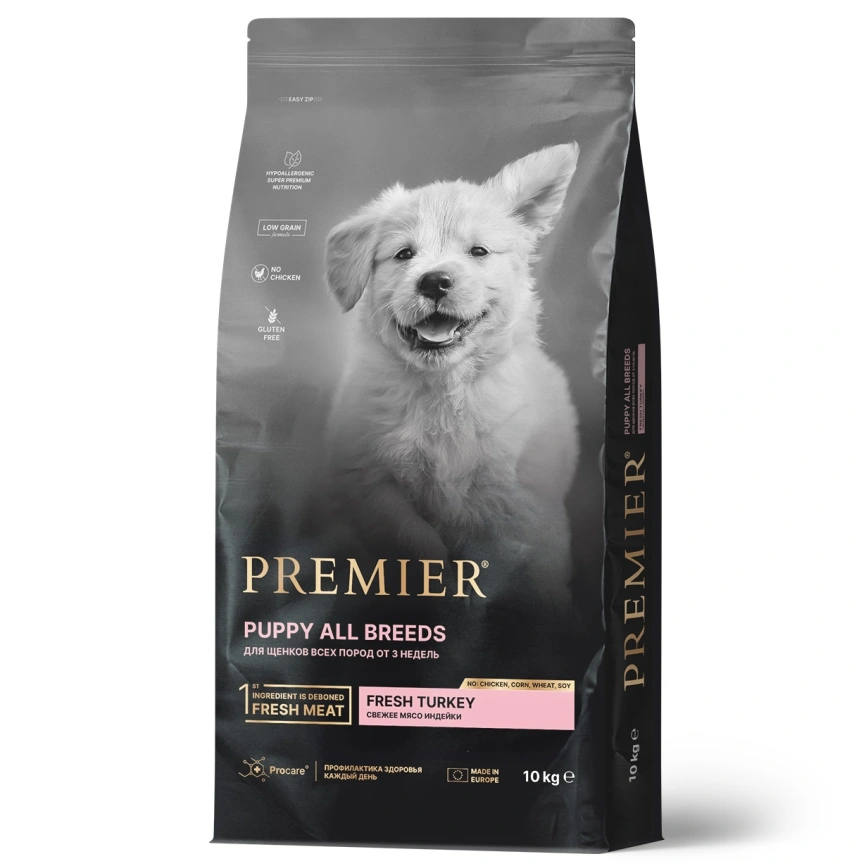 Сухой корм Premier Dog Turkey Puppu для щенков всех пород, 10 кг фото 1