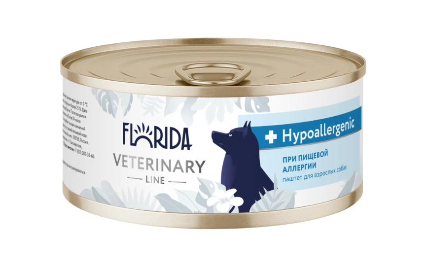 Влажный корм Florida Veterinary диетический Hypoallergenic для взрослых собак при пищевой аллергии, 100 г фото 1