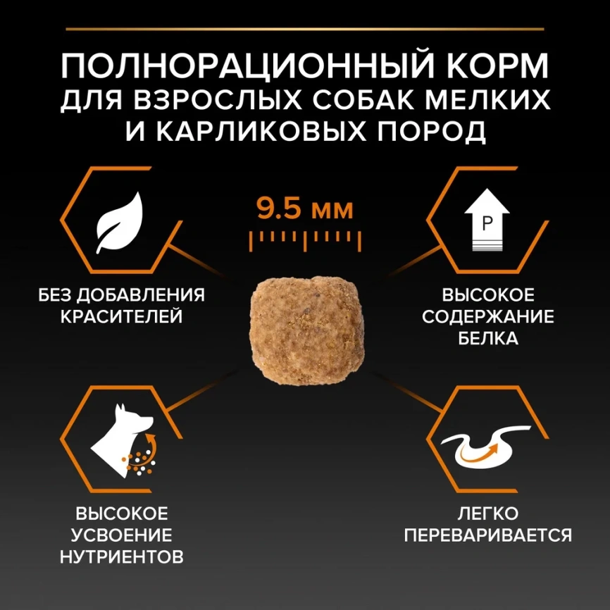 Сухой корм Purina Pro Plan Adult Small & Mini  для взрослых собак средних и мелких пород, курица и рис, 700 г фото 3