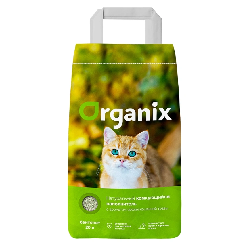 Наполнитель Organix комкующийся с ароматом свежескошенной травы, 24 л фото 1