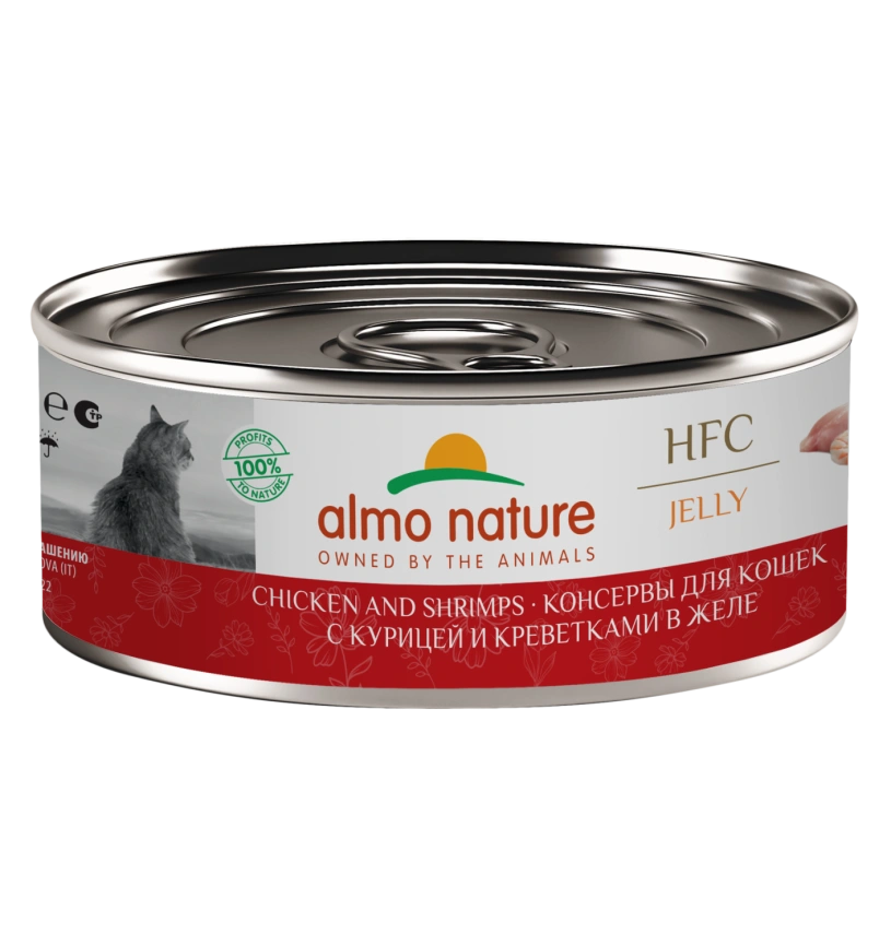 Влажный корм Almo Nature для кошек с курицей и креветками в желе, 100 г фото 1