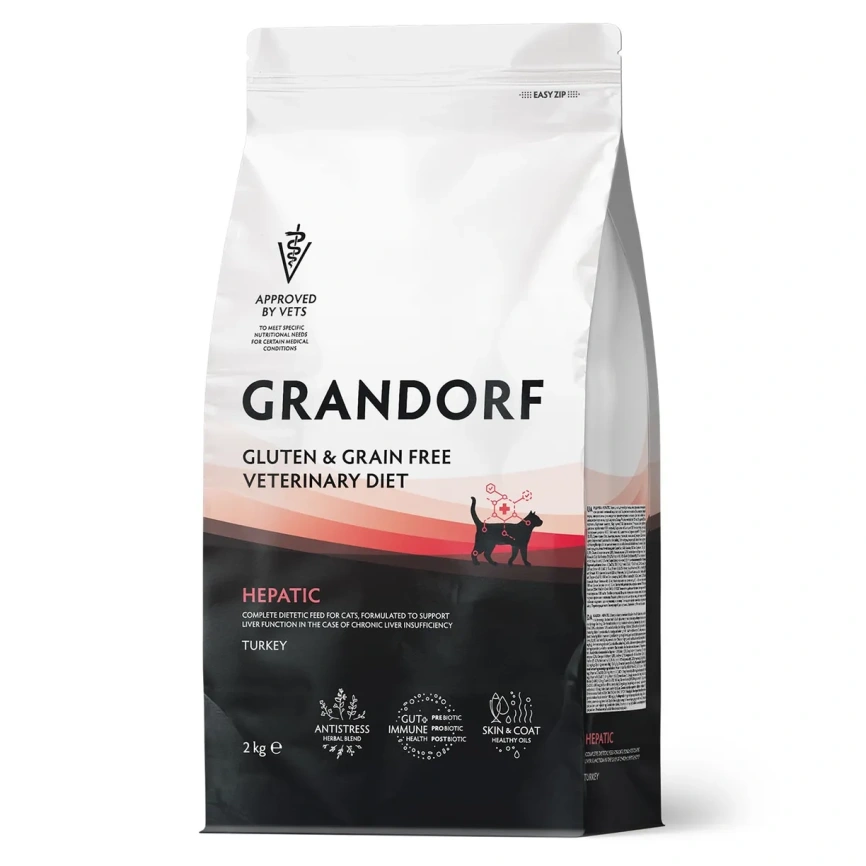 Сухой корм Grandorf VeterinaryHepatic для кошек при заболеваниях печени, 2 кг фото 1