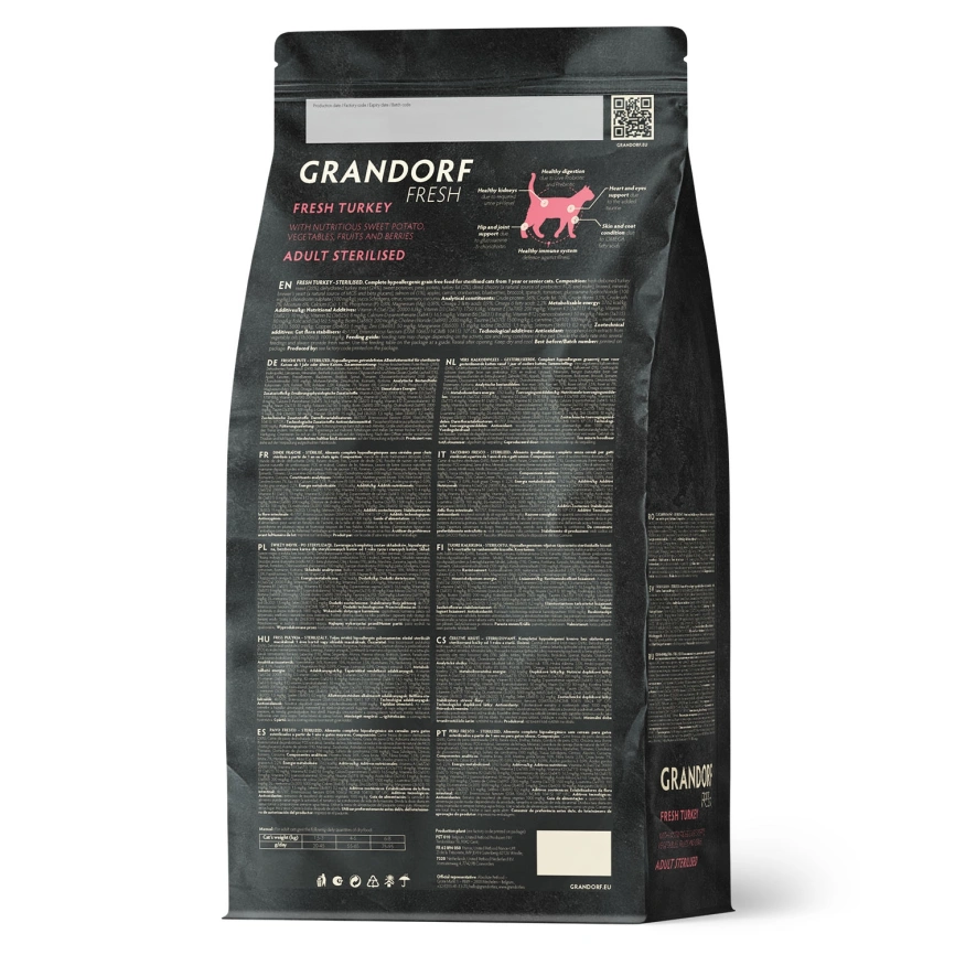 Сухой корм Grandorf Fresh Cat для стерилизованных кошек индейка с бататом 2 кг фото 2