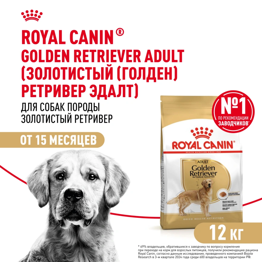 Сухой корм Royal Canin Golden Retriever Adult для собак, 12 кг фото 1