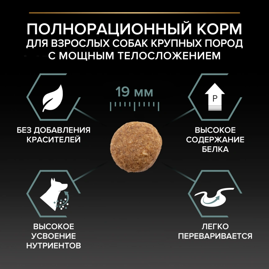 Сухой корм Purina Pro Plan Large Robust Adult для крупных собак (мощное сложение), с ягненком, 18 кг фото 3