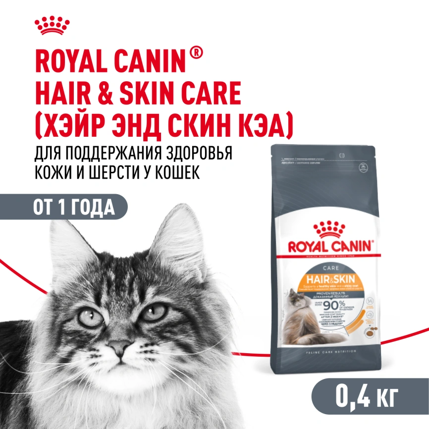 Сухой корм Royal Canin Hair & Skin Care для кошек, 400 г фото 1