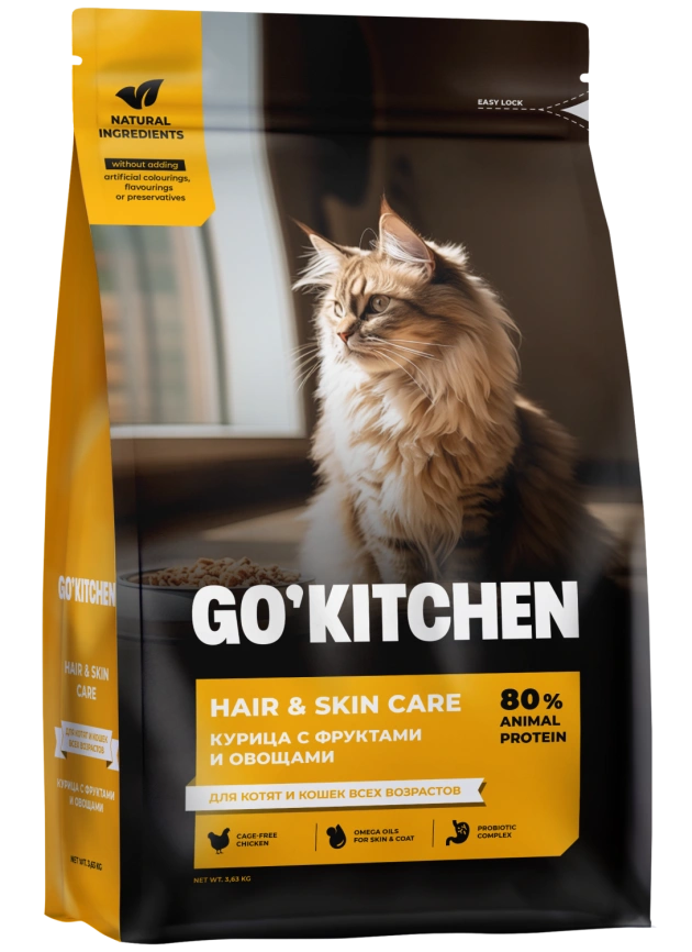 Сухой корм GO'KITCHEN для котят и кошек всех возрастов с курицей, 3.36 кг фото 2