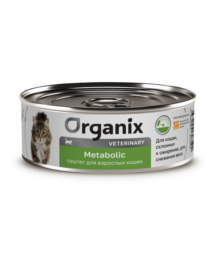 Влажный корм Organix Veterinary Metabolic для взрослых кошек для снижения веса, склонных к ожирению, 100 г фото 1