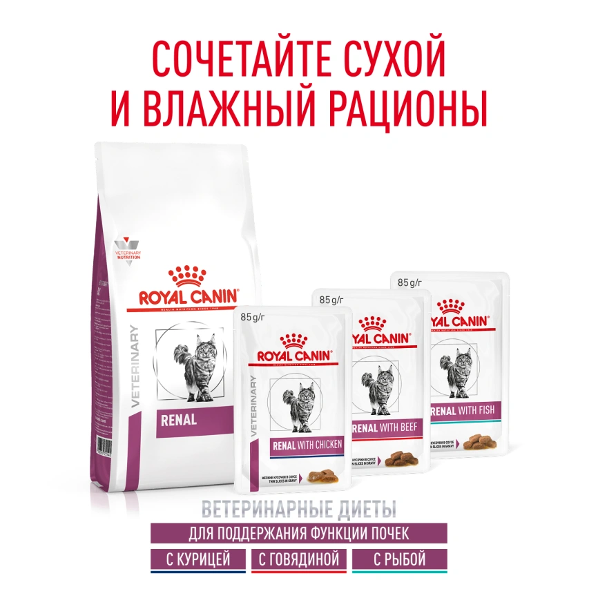 Сухой корм Royal Canin Renal для кошек при заболеваниях почек, 350 г фото 17