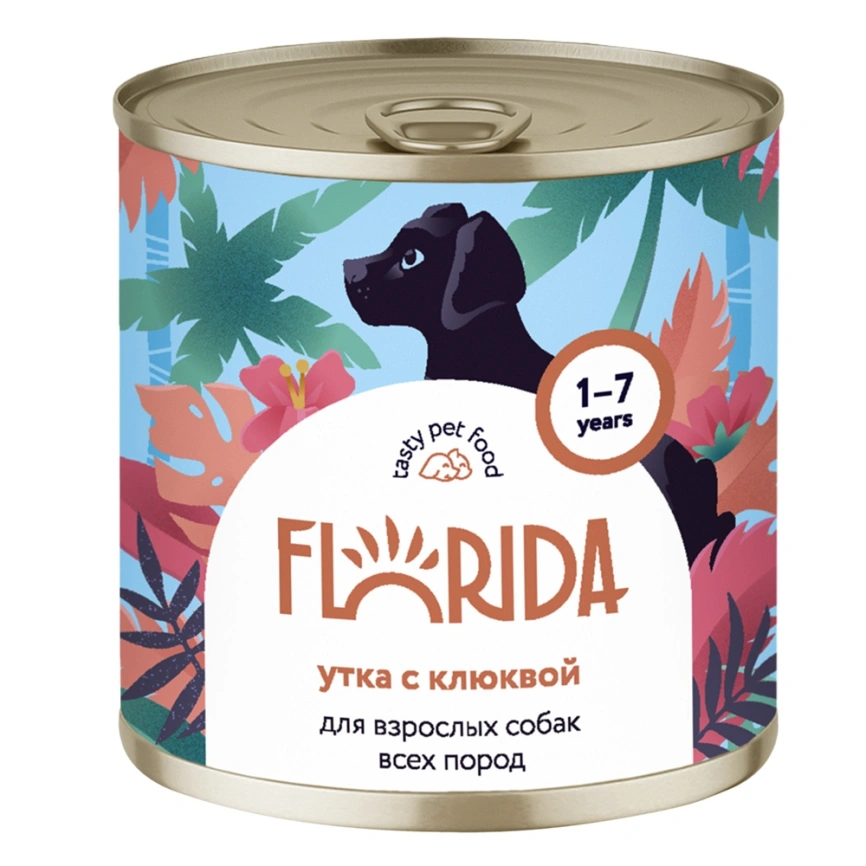 Влажный корм Florida для собак с уткой и клюквой, 240 г фото 1