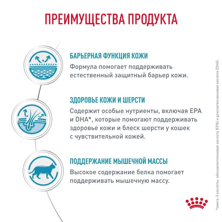 Сухой корм Royal Canin Skin & Coat для кошек, 1.5 кг фото 3
