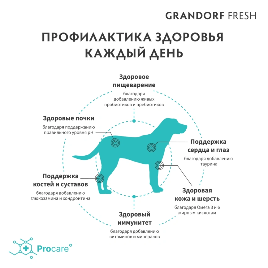 Сухой корм Grandorf Fresh Dog для взрослых собак крупных пород лосось с бататом 3 кг фото 4