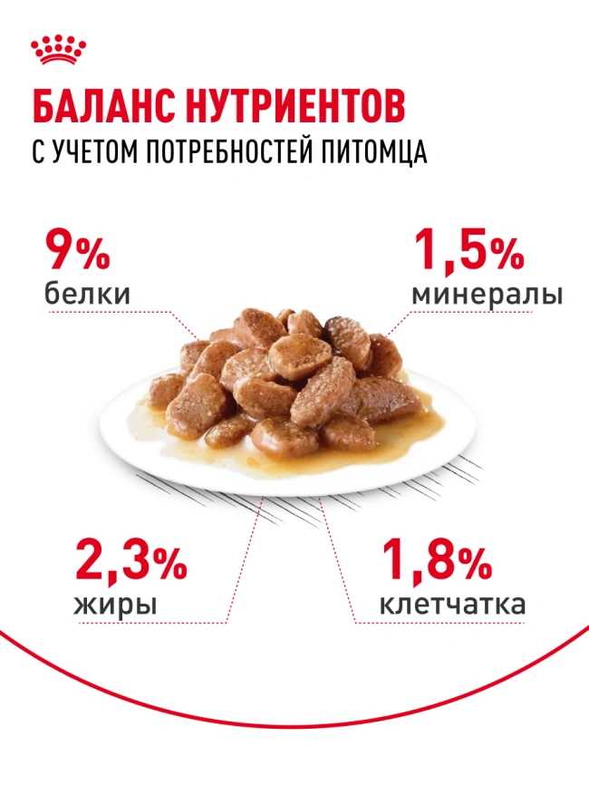 Влажный корм Royal Canin Sterilised в соусе для стерилизованных кошек старше 1 года, пауч, 85 г фото 4