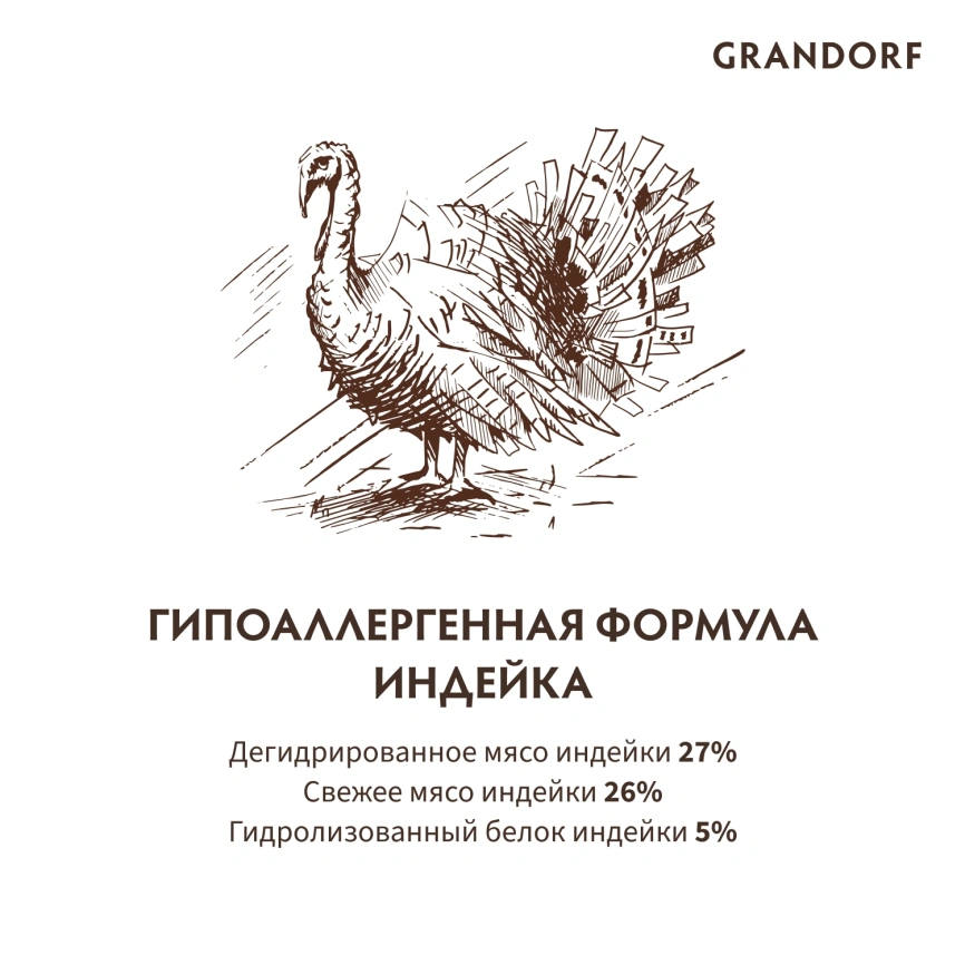 Сухой корм Grandorf Turkey Med & Maxi Индейка для взрослых собак средних и крупных пород, 10 кг фото 6