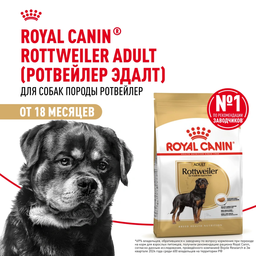 Сухой корм Royal Canin Rottweiler Adult для взрослых собак, 12 кг фото 12
