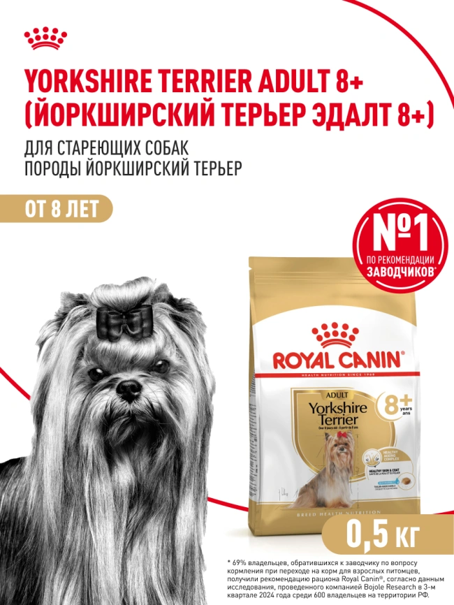 Сухой корм Royal Canin Yorkshire Terrier Adult 8+ для собак породы йоркширский терьер, 500 г фото 15