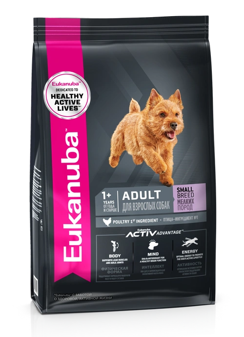 Сухой корм Eukanuba Adult Mini Breed для взрослых собак миниатюрных пород с птицей, 3.5 кг фото 1