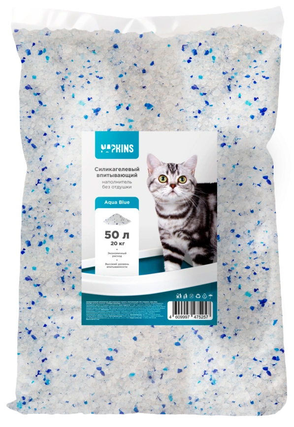 Наполнитель Napkins силикагелевый впитывающий, без отдушки, 50 л фото 1