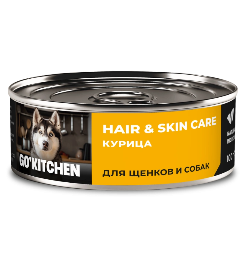 Влажный корм GO'KITCHEN для щенков и собак с курицей, 100 г фото 1