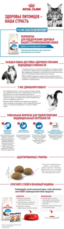 Сухой корм Royal Canin Indoor Long Hair для кошек, 2 кг фото 11