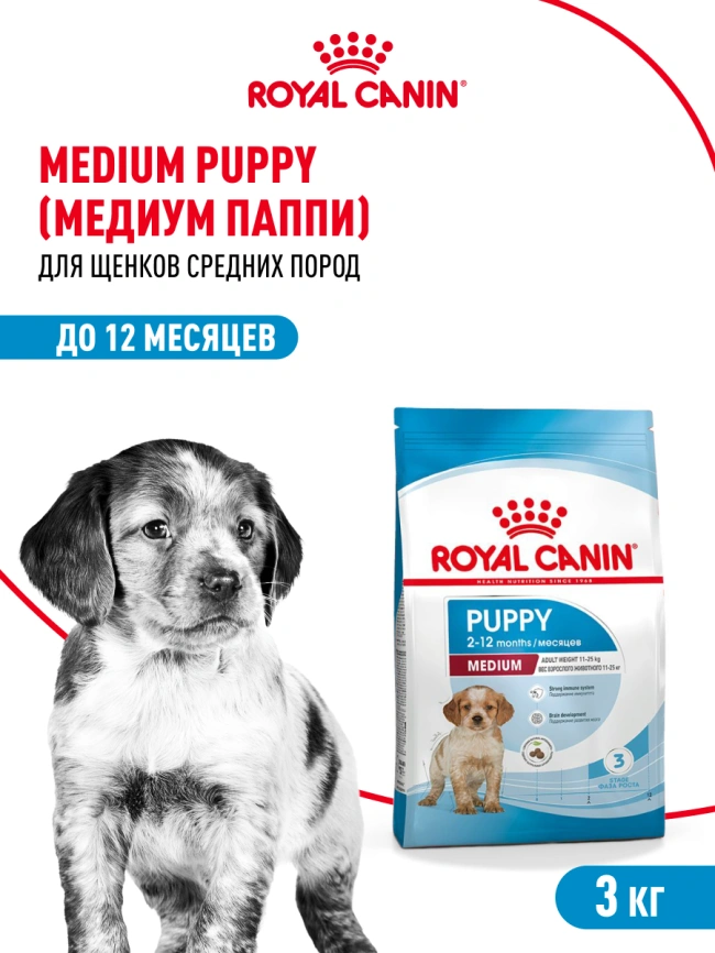 Сухой корм Royal Canin Medium Puppy для щенков, 3 кг фото 17